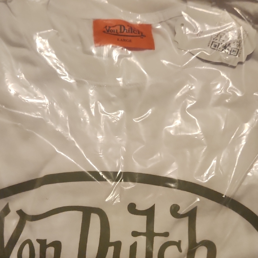 Von Dutch White Tee with Green Logo